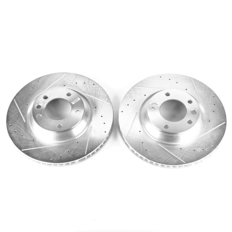 PowerStop Evolution Drilled/Slotted Rotor for OE Fit Silver Zinc Plated