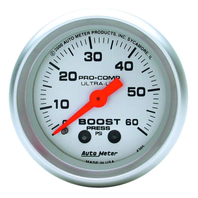 AutoMeter Mechanical Boost Gauge Ultra-Lite 1/8" NPT Pressure Connection