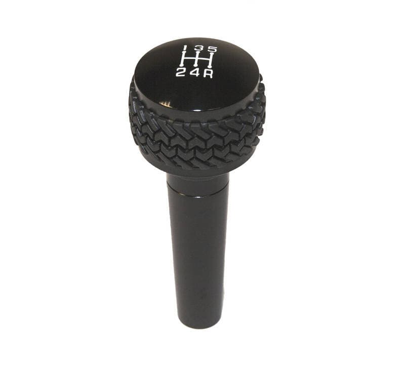 DV8 Offroad Shift Knob for 1997-06 Jeep TJ Billet Aluminum Tired Tread Grip