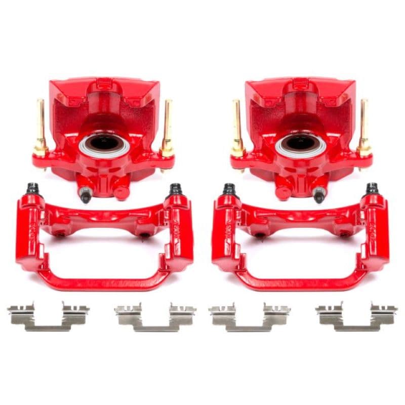 PowerStop Brake Calipers Powder Coated Red Pair Durable High-Temp Finish