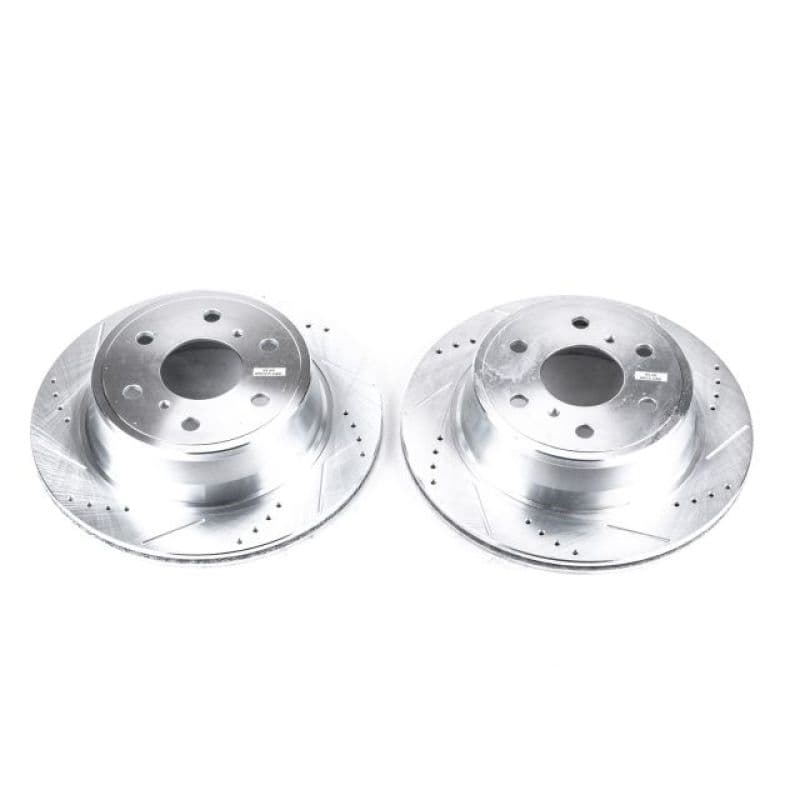 PowerStop Evolution Drilled/Slotted Rotor for OE Fit Silver Zinc Plated
