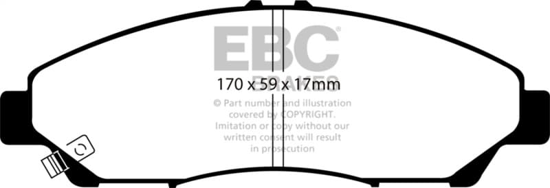 EBC Extra Duty Brake Pad Set for Heavy Duty Use High Friction ECO Technology