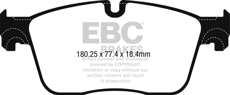 EBC Redstuff Brake Pad Set for Chevy C6 Low Dust Ceramic Compound - Image 2