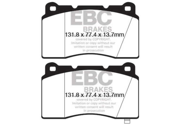 EBC Redstuff Brake Pad Set for Chevy C6 Low Dust Synthetic Fiber Ceramic