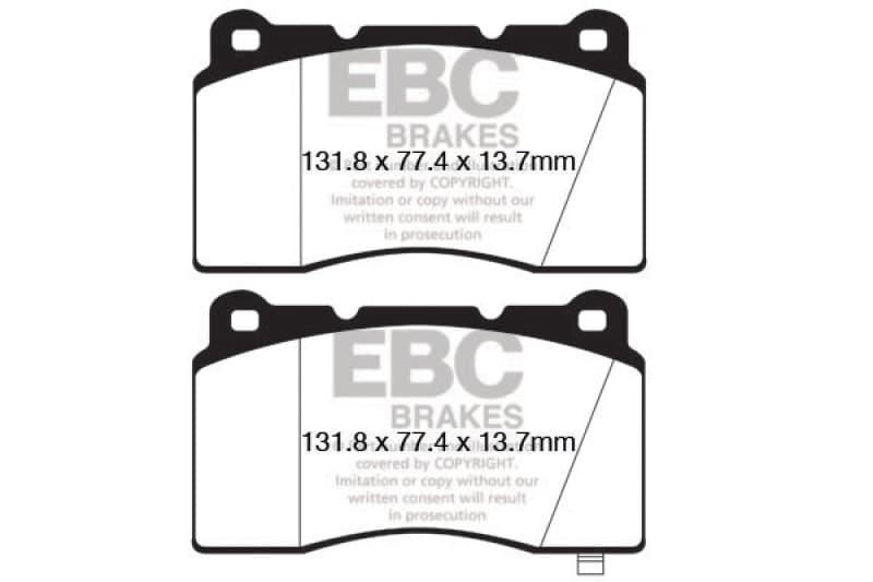EBC Yellowstuff Brake Pad Set for Street and Track Driving High Performance
