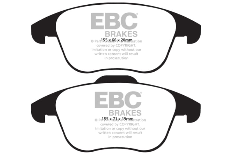 EBC Yellowstuff Brake Pad Set for Street and Track Driving Aramid Fiber Compound