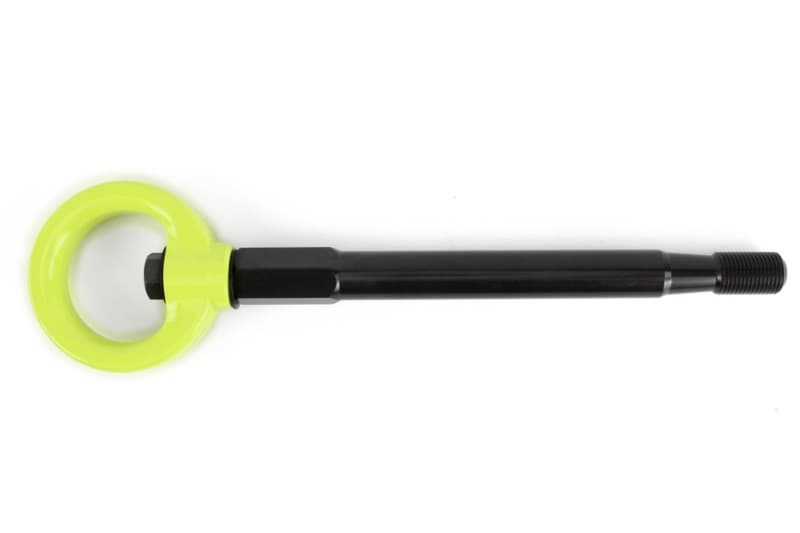 Perrin Performance Tow Hook Kit for 08-14 Subaru WRX STI Neon Yellow Front - Image 3