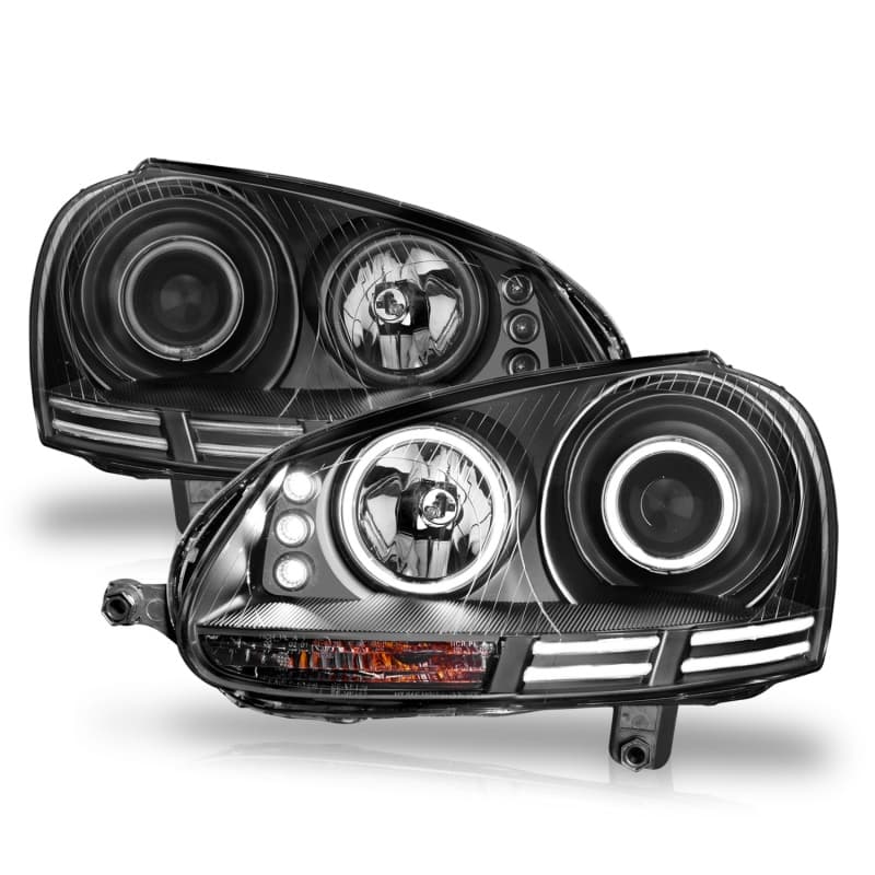 ANZO Projector Headlight Set for Non HID Models Pair Clear Lens Black Housing - Image 3