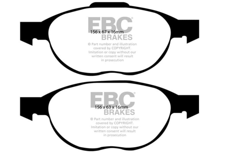 EBC Yellowstuff Brake Pad Set for Street and Track Driving Aramid Fiber Compound