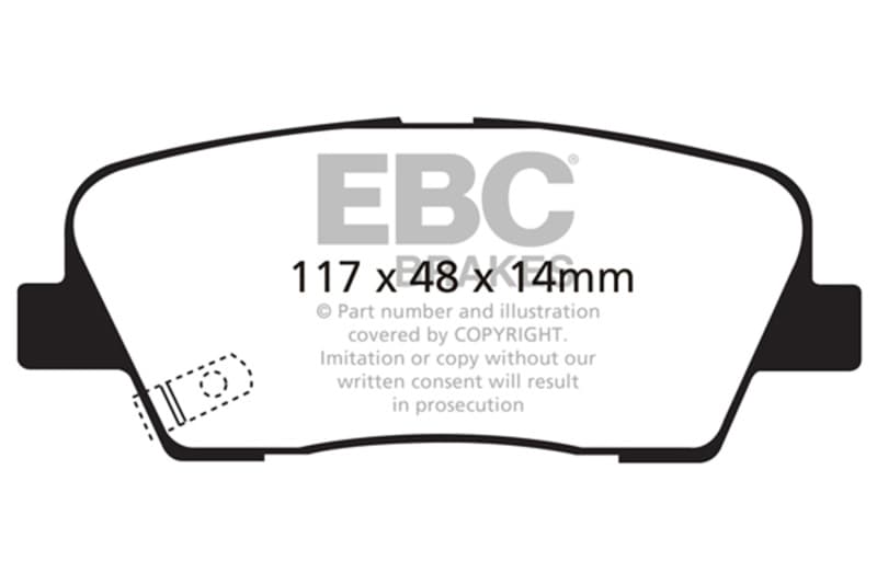 EBC Yellowstuff Brake Pad Set for Street & Track Driving High Performance - Image 2