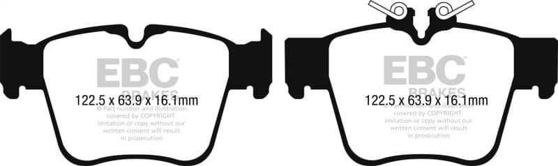 EBC Redstuff Brake Pad Set for Chevy C6 Low Dust Synthetic Fiber Ceramic - Image 2