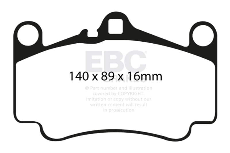 EBC Redstuff Brake Pad Set for Chevy C6 Low Dust Synthetic Fiber Ceramic - Image 2