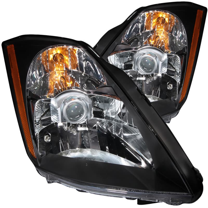 ANZO LED Projector Headlights for Non HID Models Clear Lens Black Housing Pair