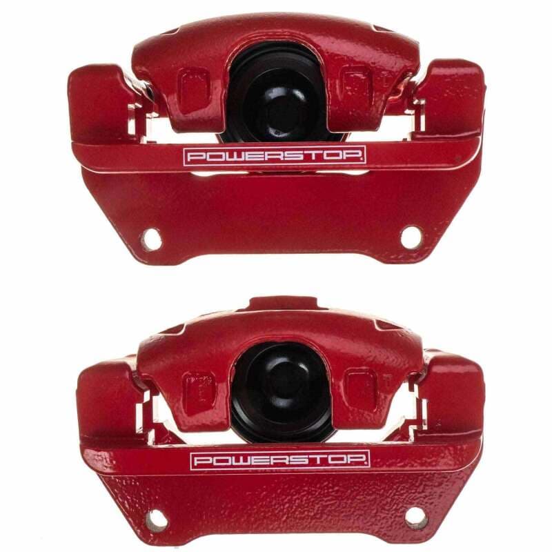PowerStop Brake Calipers Pair Powder Coated Red High-Temp Durable Finish - Image 2