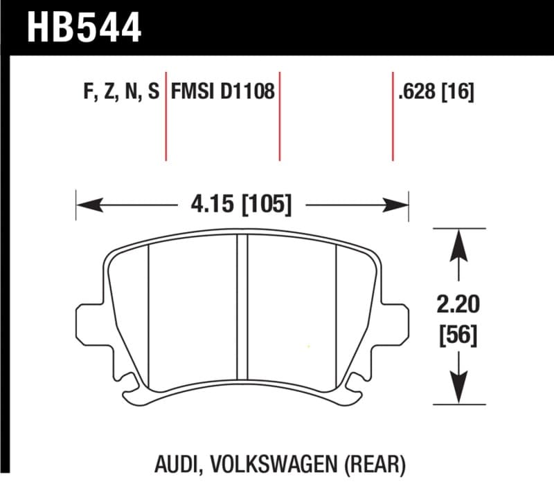 Hawk Performance HP+ Brake Pad Set for Street Vehicles High Friction Compound - Image 2