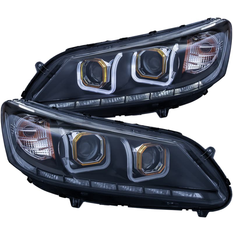 ANZO Projector Headlights for 4Dr Models Clear Lens Black Housing Pair - Image 2