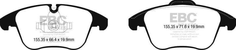 EBC Ultimax2 Brake Pad Set for Chevy C6 6-Piston High-Performance