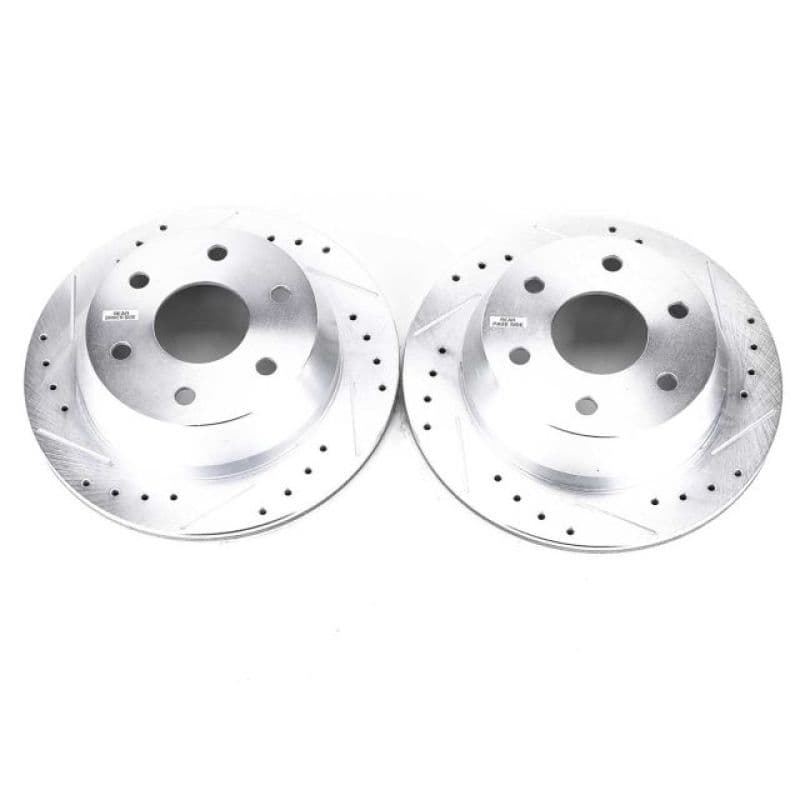 PowerStop Evolution Drilled/Slotted Rotor for OE Fit with Silver Zinc Coating