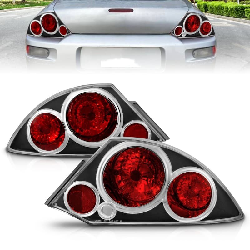 ANZO Tail Light Assembly for Chevy C6 Clear Lens Black Housing Pair