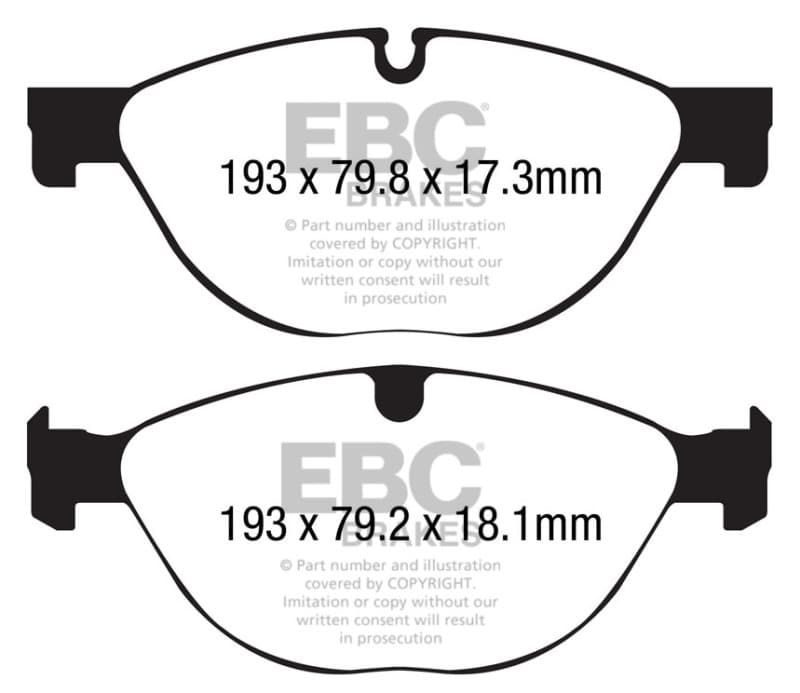 EBC Redstuff Brake Pad Set for Chevy C6 Low Dust Synthetic Fiber Ceramic
