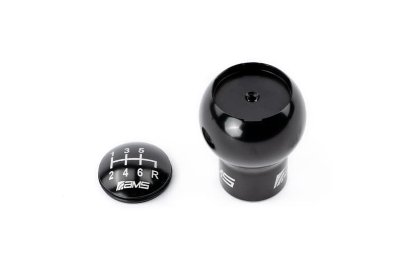 AMS Shift Knob for Subaru WRX/STi 6-Speed Billet with Red, Black & Gunmetal Caps - Image 3