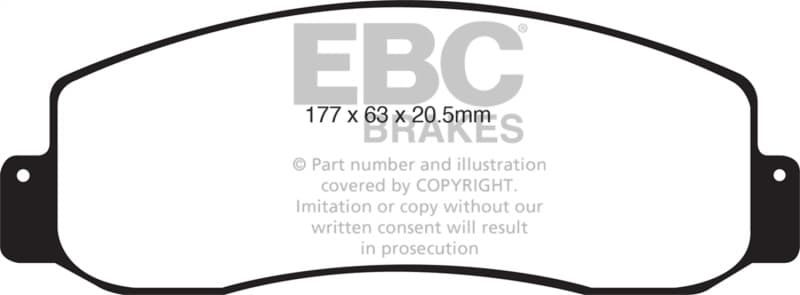 EBC Extra Duty Brake Pad Set for Heavy Duty Use High Friction ECO Technology - Image 2