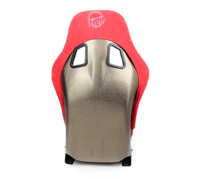 NRG FRP Bucket Seat ULTRA Edition Medium Red Alcantara Pearlized Back - Image 5