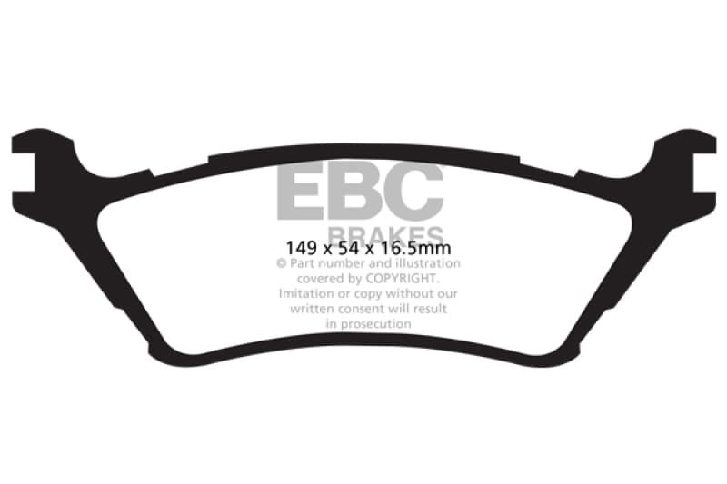 EBC Extra Duty Brake Pad Set for Heavy Duty Use High Friction ECO Friendly