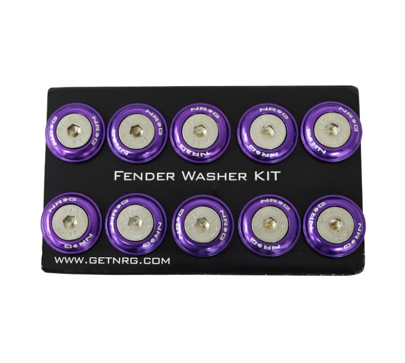 NRG Fender Washer Kit for Plastic w/Rivets Purple Set of 10