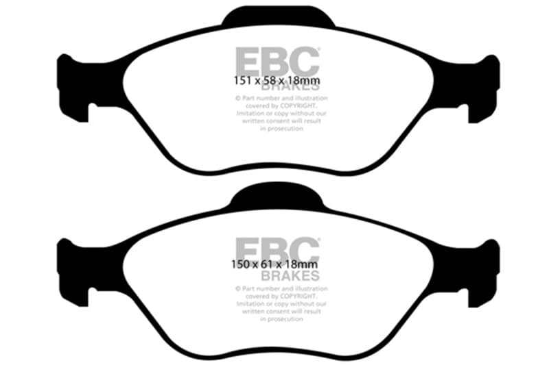EBC Greenstuff Brake Pad Set for Street Driving High Initial Effect Up to 600°C - Image 2