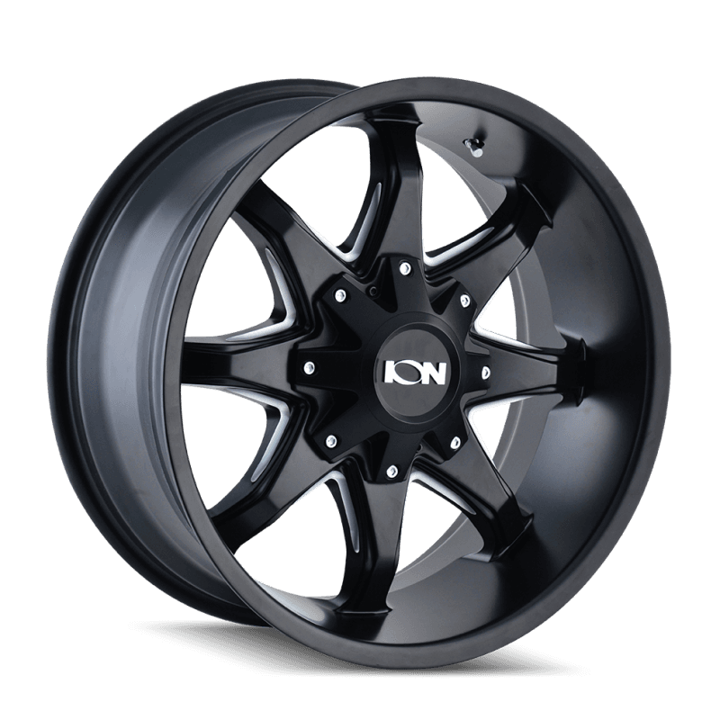 ION Wheels 181 Series 17x9 5x114.3 -12mm Offset Satin Black/Milled Spokes Wheel