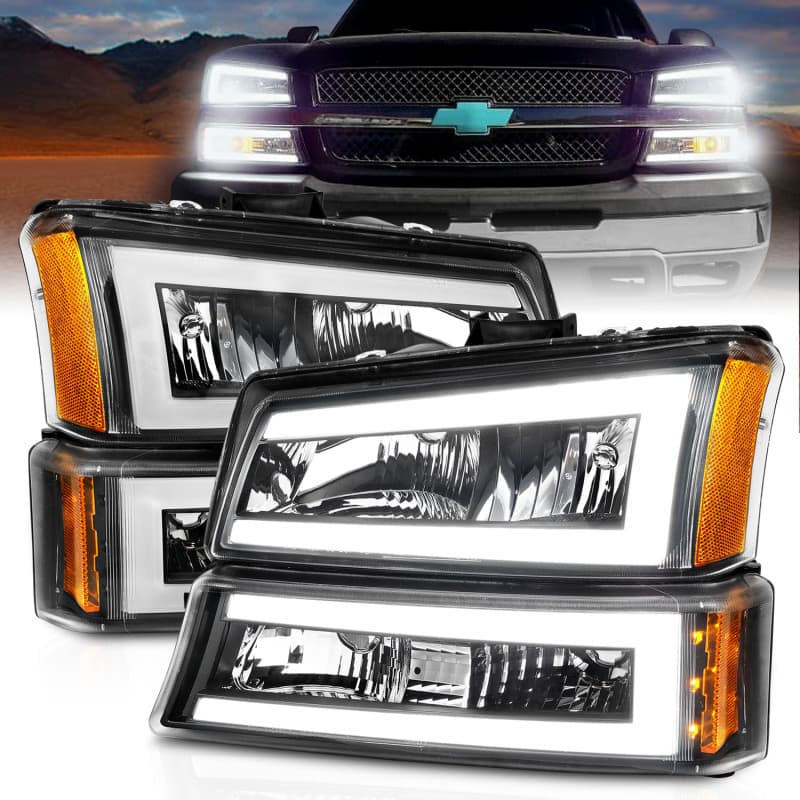 ANZO Crystal Headlights for Chevy C6 Clear Lens Replacement