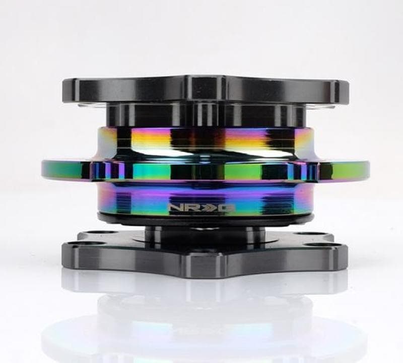 NRG Quick Release SFI 42.1 Gun Metal Body Gold Ring