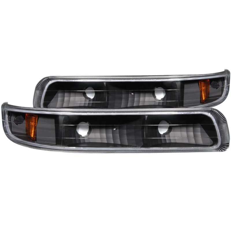 ANZO Parking Light Assembly for Chevy C6 Euro Clear Lens Black Housing Pair