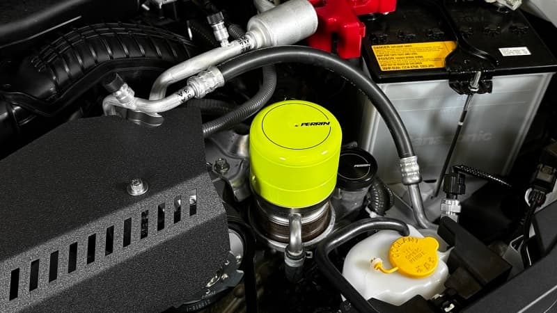 Perrin Performance Oil Filter Cover for Subaru WRX & BRZ/FR-S/86 Neon Yellow - Image 3