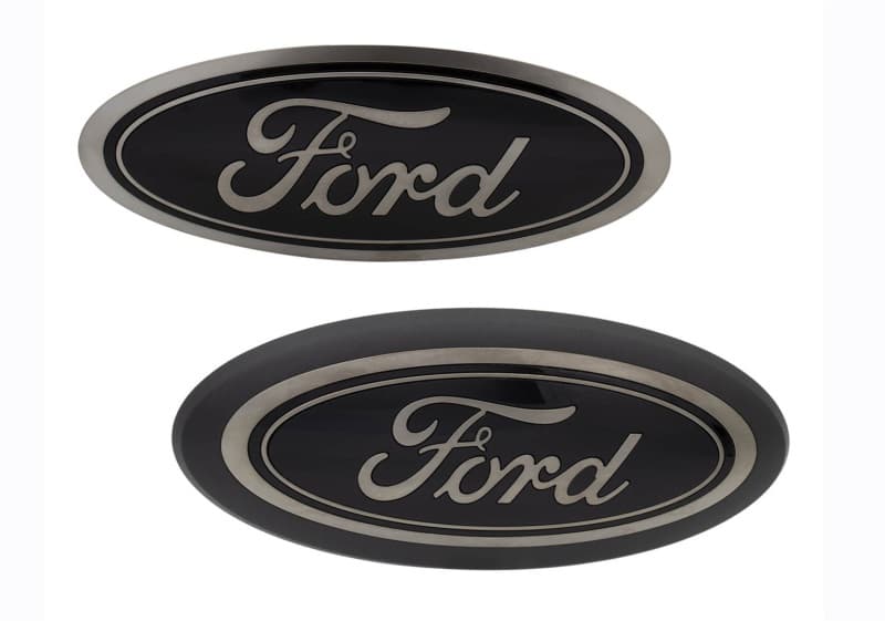 Ford Racing Badges for Ford Vehicles Black Smoked Chrome Oval Emblem Front/Rear - Image 4