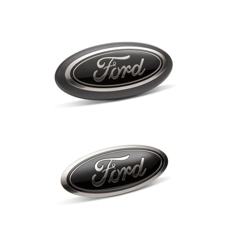 Ford Racing Badges for Ford Vehicles Black Smoked Chrome Oval Emblem Front/Rear - Image 2