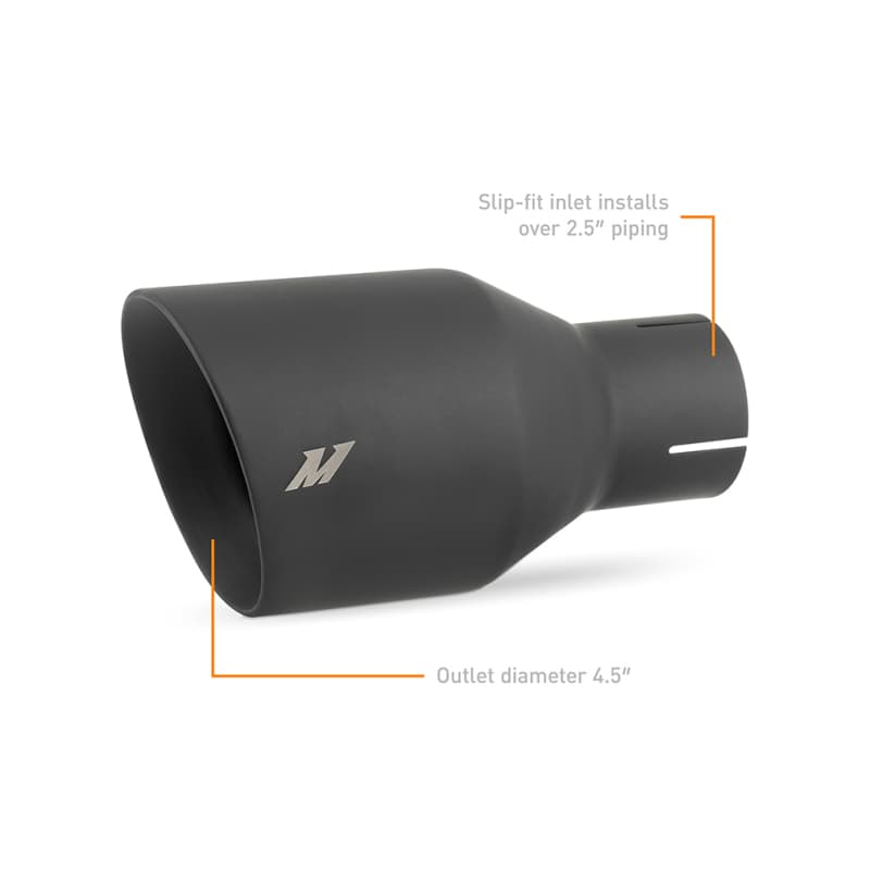 Mishimoto Double-Wall 4.5" Slashed Exhaust Tip 304 Stainless Steel Matte Black - Image 2