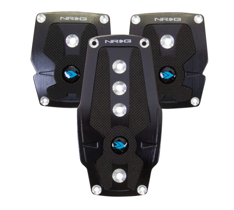 NRG Aluminum Sport Pedals M/T Black with Black Rubber Inserts