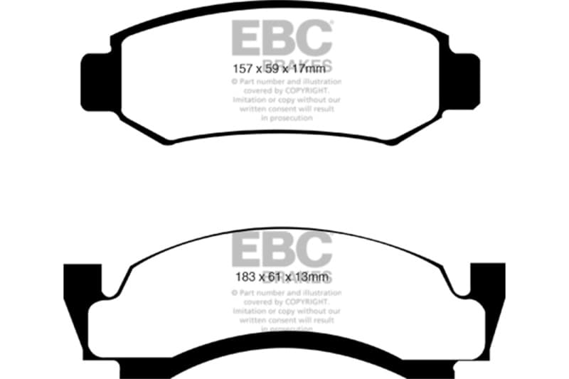 EBC Greenstuff Brake Pad Set for 4x4 Heavy Duty Low Wear Offroad Resistant - Image 2