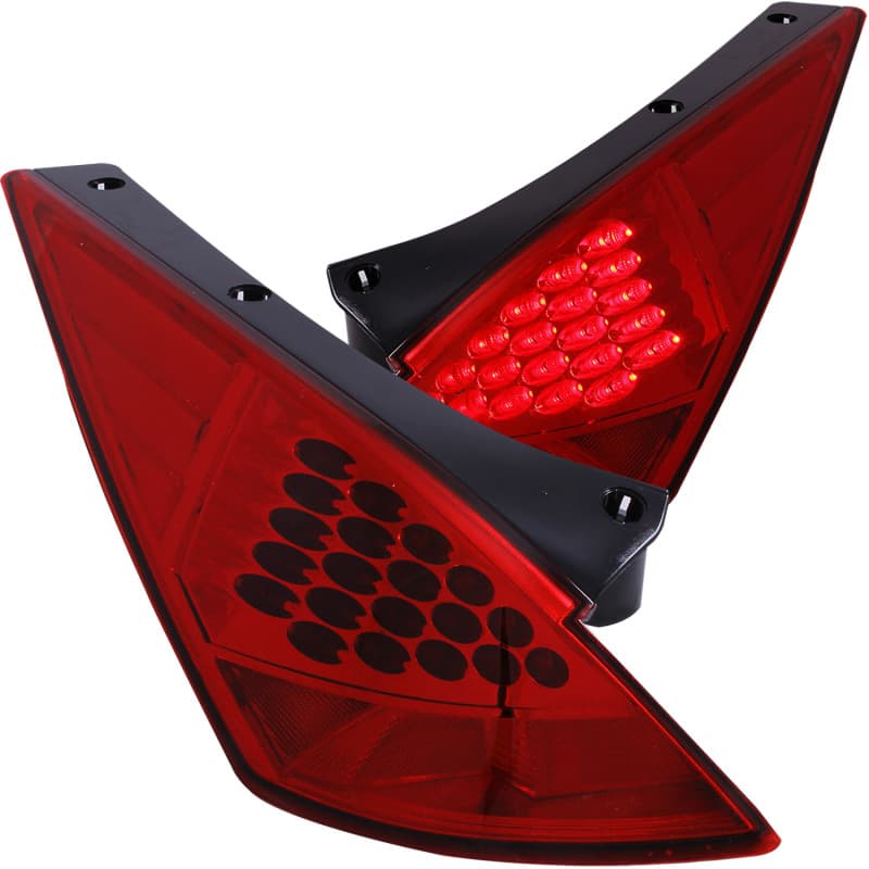 ANZO LED Taillight Assembly for Chevy C6 Pair Red Lens Black Housing - Image 2