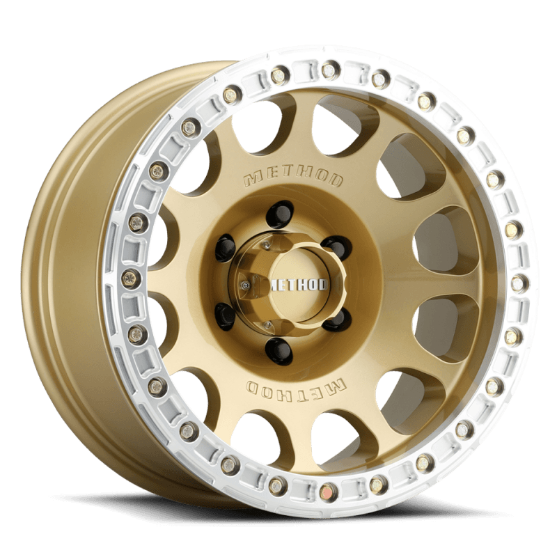Method Wheels MR105 V3 17x9 5x5 71.5mm CB Beadlock Wheel Gold