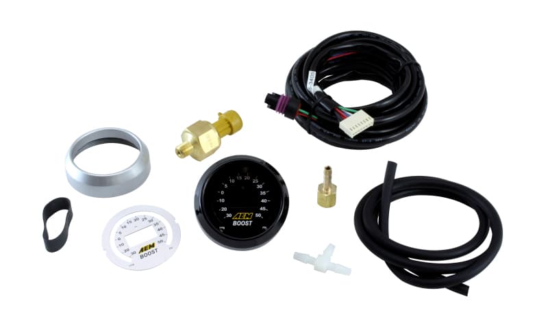 AEM Digital Gauges with Brass Sensor Adapters and Vacuum Hose