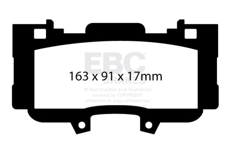 EBC Redstuff Brake Pad Set for Chevy C6 Low Dust Synthetic Fiber Ceramic - Image 2