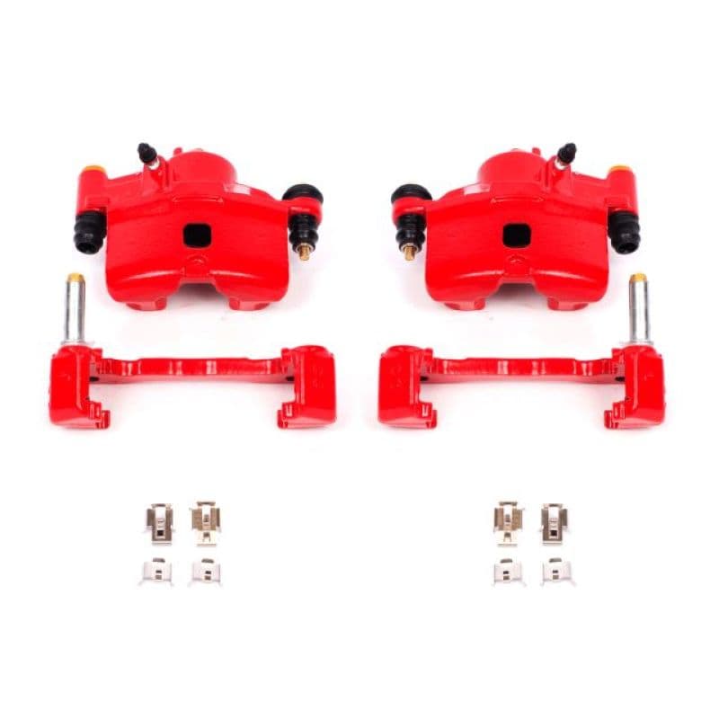 PowerStop Brake Calipers Pair Red Powder Coated Durable High-Temp Finish