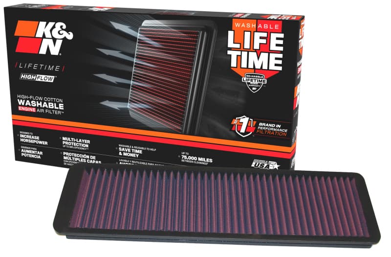 K&N Engineering Drop-In High-Flow Washable Air Filter - Image 3