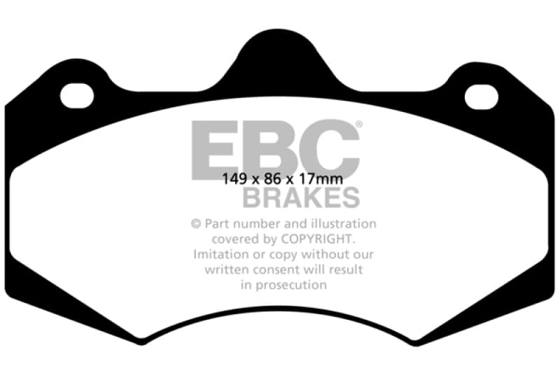 EBC Redstuff Brake Pad Set for Chevy C6 Synthetic Low Dust Ceramic Compound