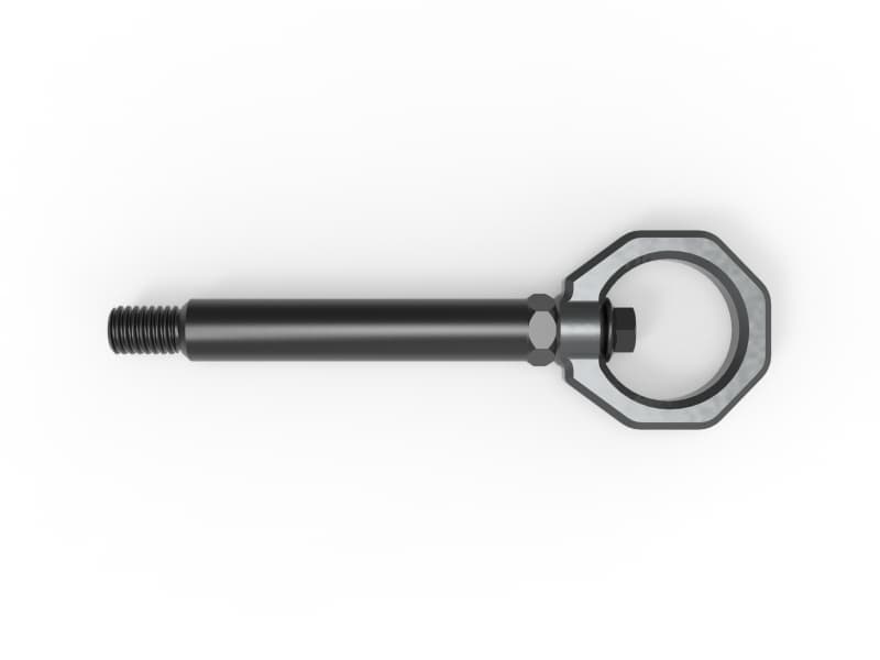 aFe Tow Hook for BMW G87 M2 CNC Machined 4130 Steel Black Zinc Coated - Image 4