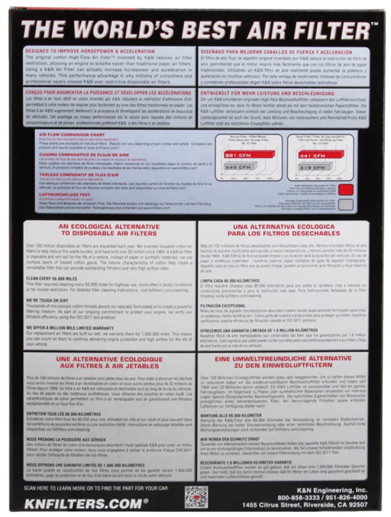 K&N Engineering Drop-In High-Flow Washable Air Filter E-3515 - Image 5