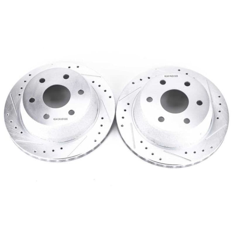 PowerStop Evolution Drilled/Slotted Rotor for OE Fit with Silver Zinc Plating